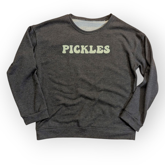 Pickles Crewneck Sweatshirt Gray Graphic Text Large - Picture 3 of 8